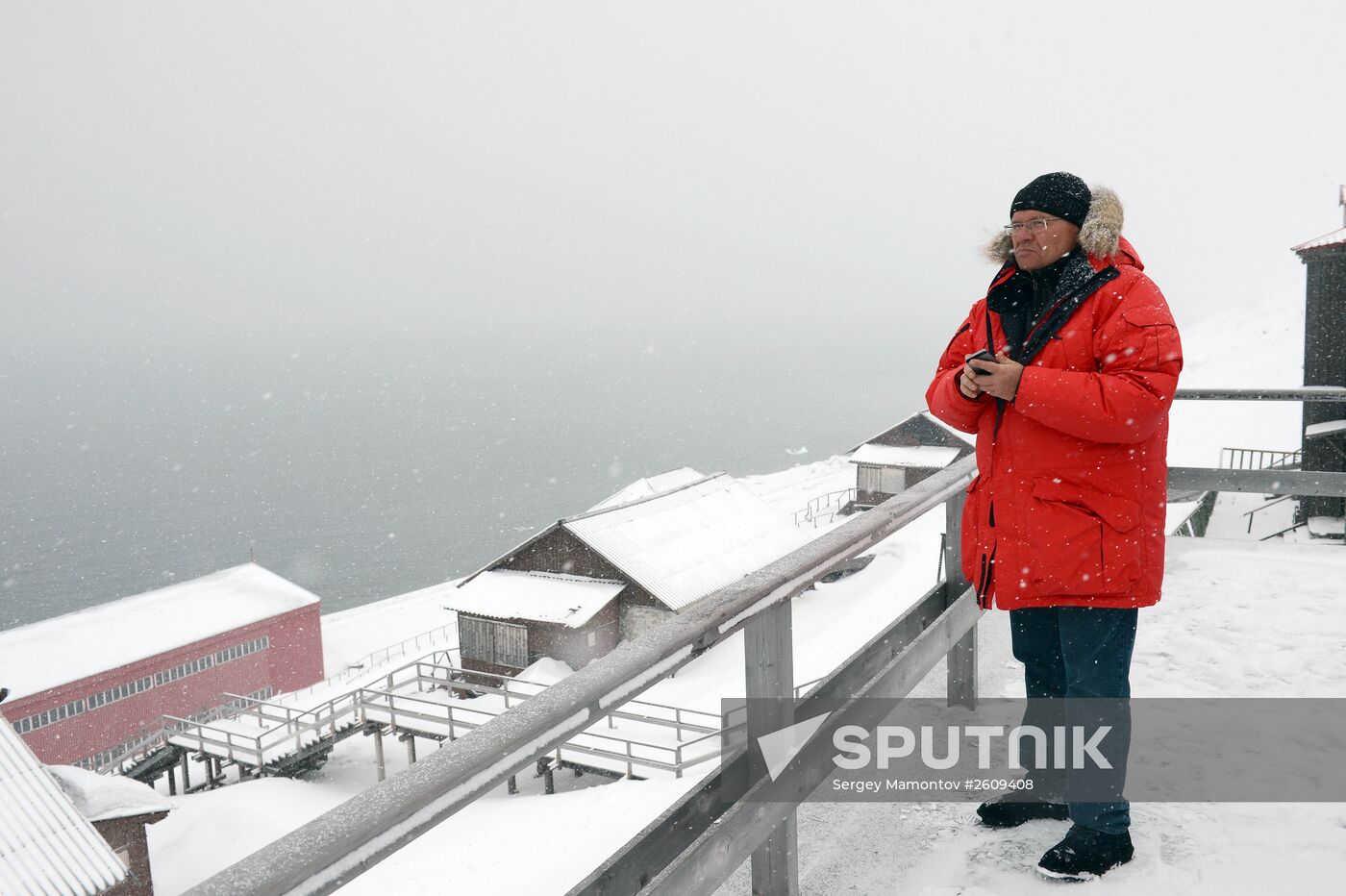 Mining town of Barentsburg on Spitsbergen