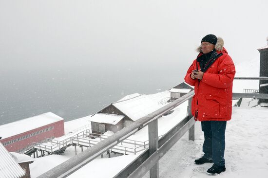 Mining town of Barentsburg on Spitsbergen