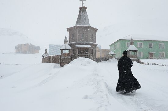 Mining town of Barentsburg on Spitsbergen
