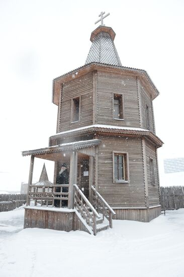 Mining town of Barentsburg on Spitsbergen