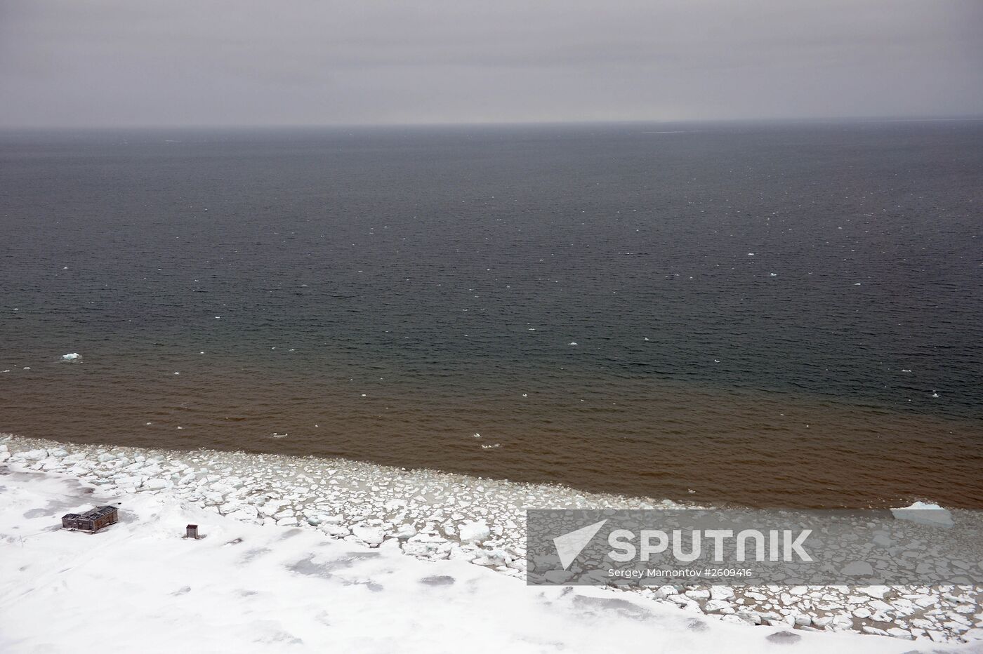 Mining town of Barentsburg on Spitsbergen