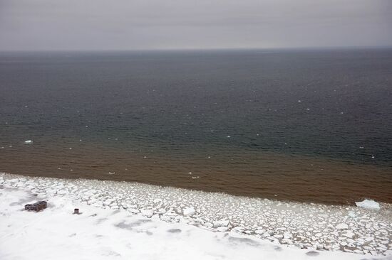 Mining town of Barentsburg on Spitsbergen