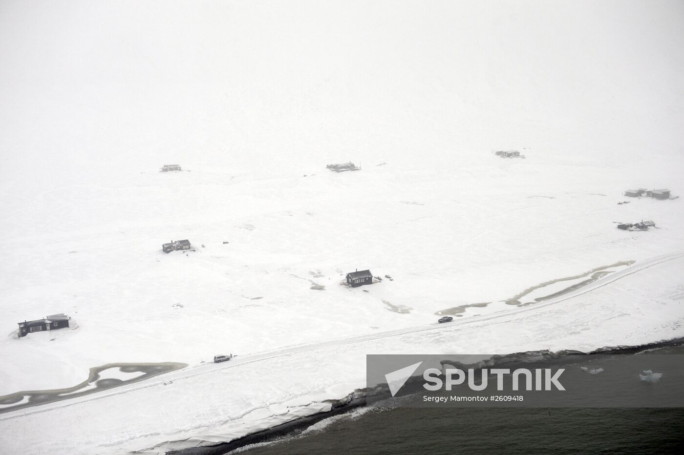 Mining town of Barentsburg on Spitsbergen
