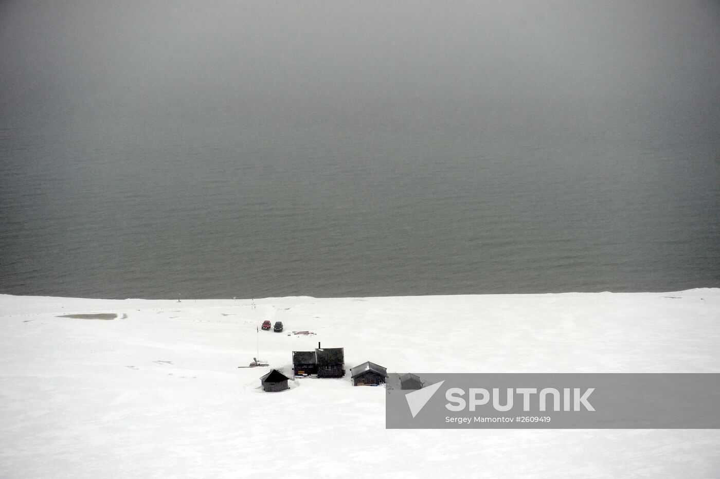 Mining town of Barentsburg on Spitsbergen