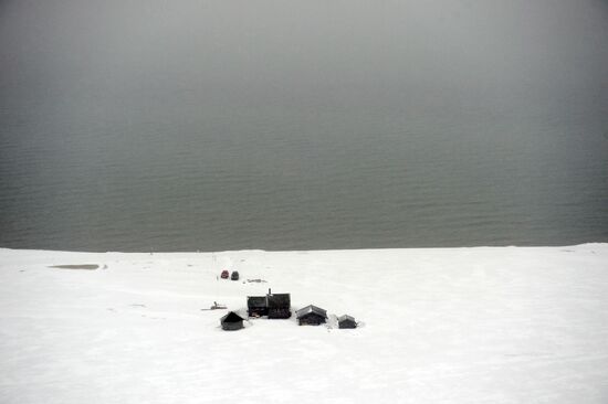 Mining town of Barentsburg on Spitsbergen