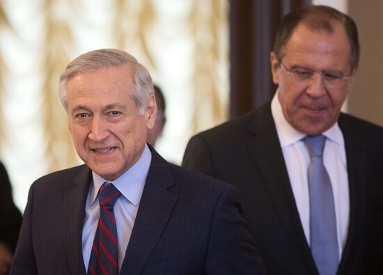 Russian Foreign Minister Sergei Lavrov meets with his Chilean counterpart Heraldo Munoz