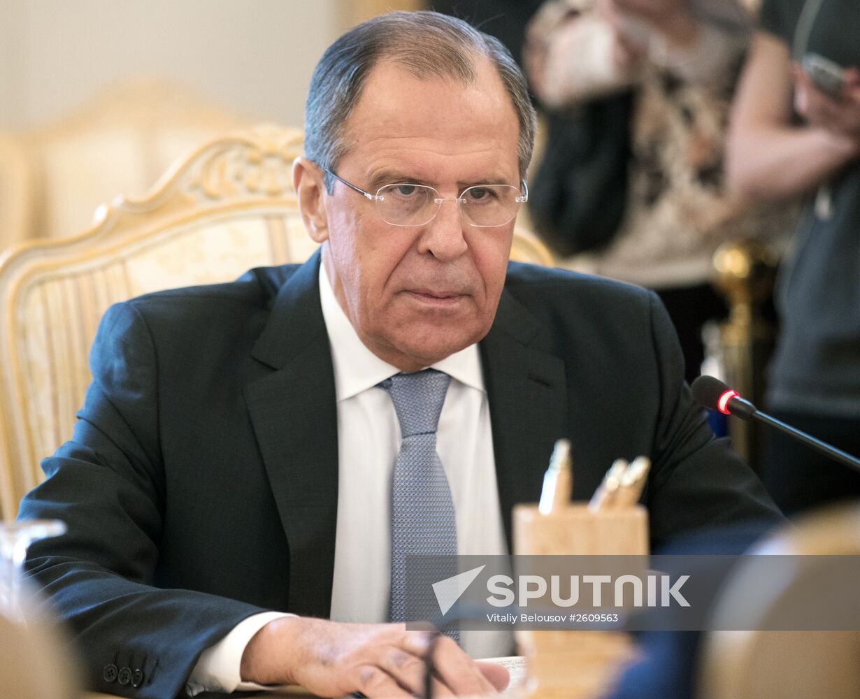 Russian Foreign Minister Sergei Lavrov meets with his Chilean counterpart Heraldo Munoz