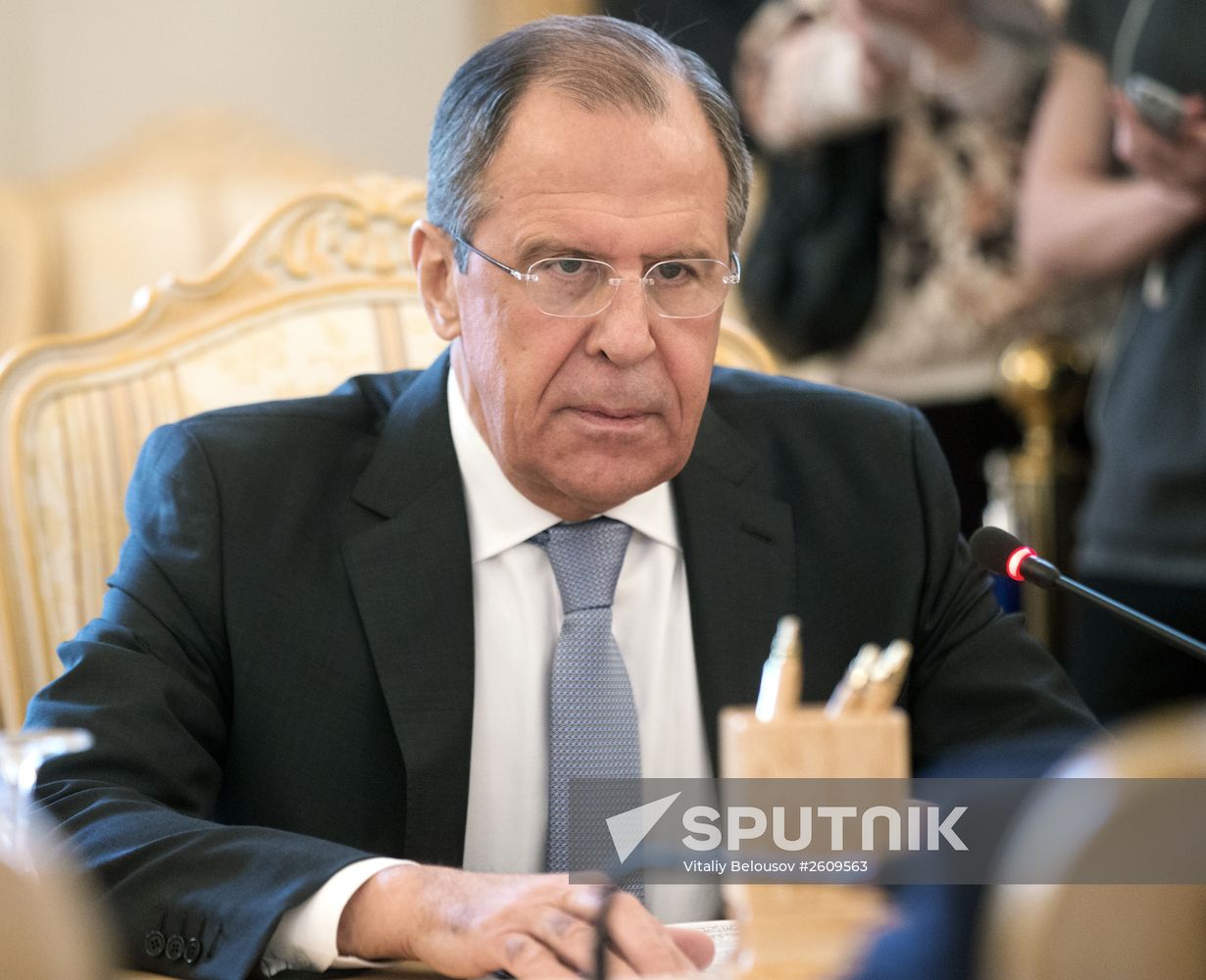 Russian Foreign Minister Sergei Lavrov meets with his Chilean counterpart Heraldo Munoz