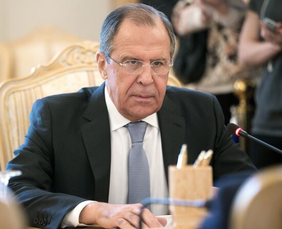 Russian Foreign Minister Sergei Lavrov meets with his Chilean counterpart Heraldo Munoz