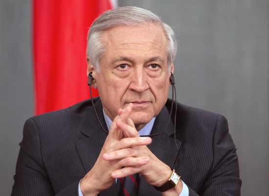 Russian Foreign Minister Sergei Lavrov meets with his Chilean counterpart Heraldo Munoz