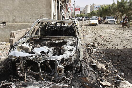 Results of Saudi-led coalition air strikes on Yemen