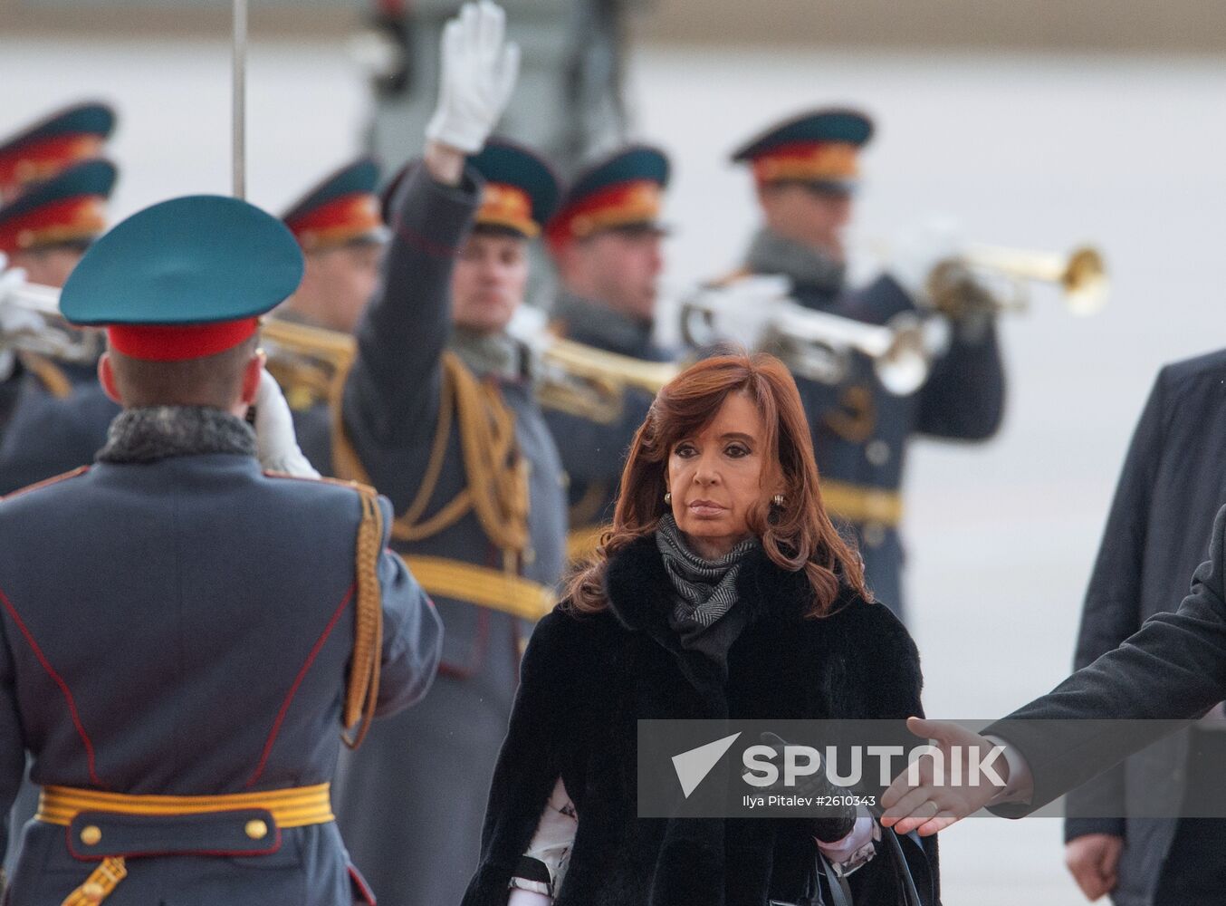 Argentine President Cristina Fernandez de Kirchner arrives in Moscow