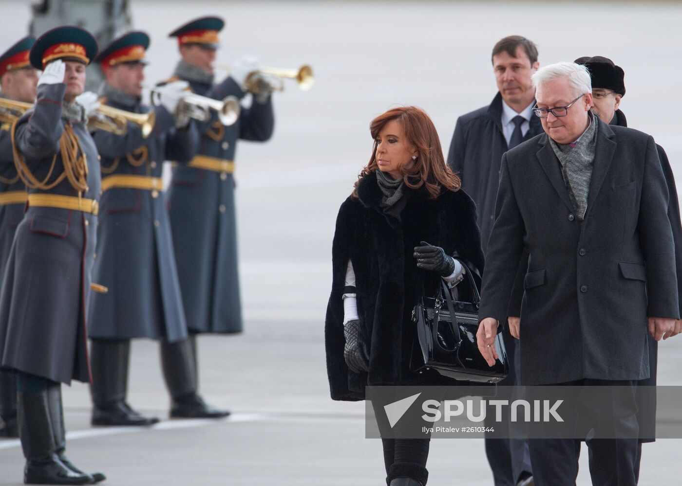 Argentine President Cristina Fernandez de Kirchner arrives in Moscow