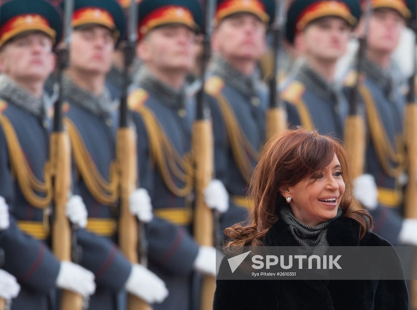 Argentine President Cristina Fernandez de Kirchner arrives in Moscow