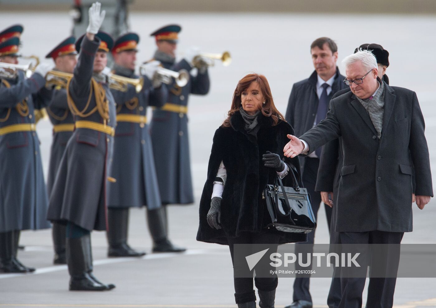 Argentine President Cristina Fernandez de Kirchner arrives in Moscow