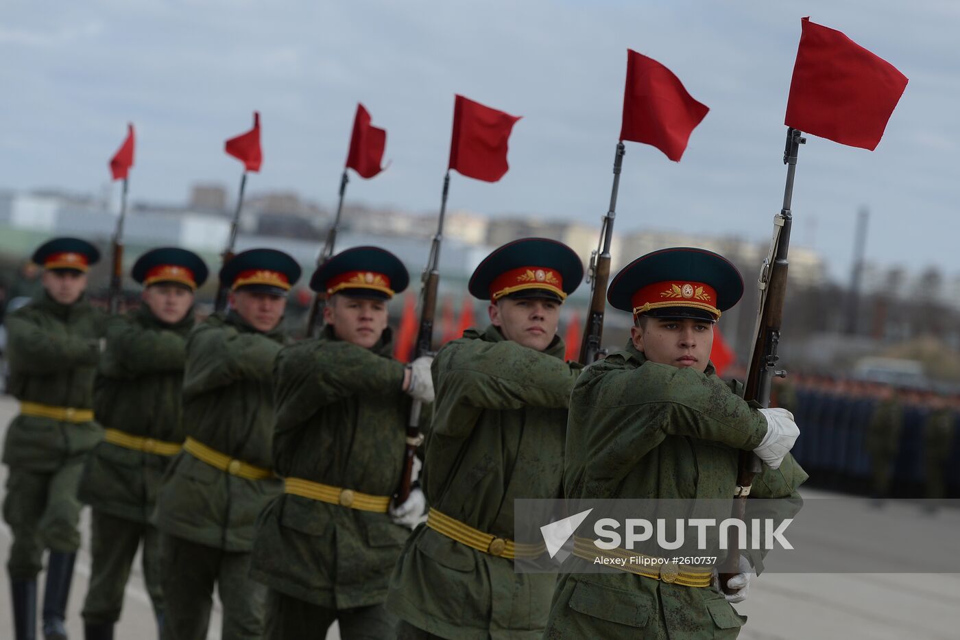 Joint training of soldier formations and mechanized units for Victory Parade