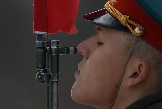 Joint training of soldier formations and mechanized units for Victory Parade