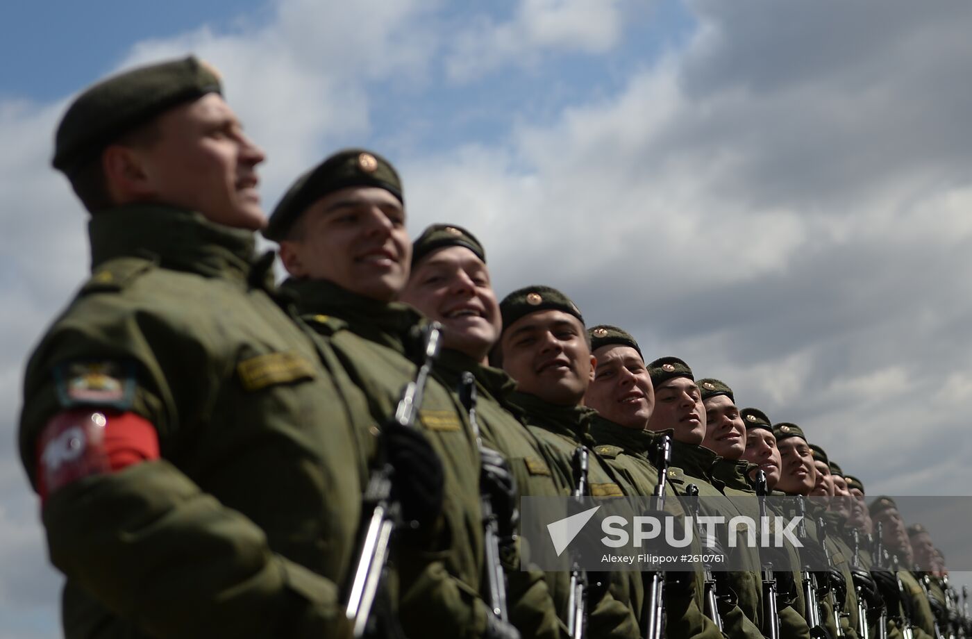 Joint training of soldier formations and mechanized units for Victory Parade