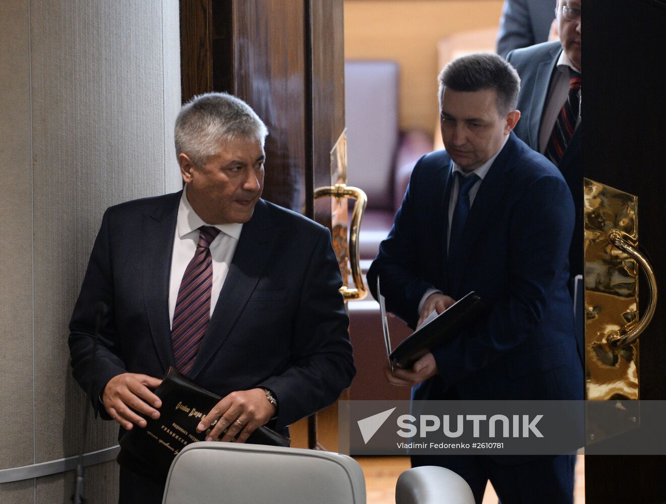 Minister of the Interior Vladimir Kolokoltsev before the Government Hour at a State Duma plenary session. Location: Russia, Moscow. Author: Vladimir Fedorenko/Sputnik. State Duma plenary session