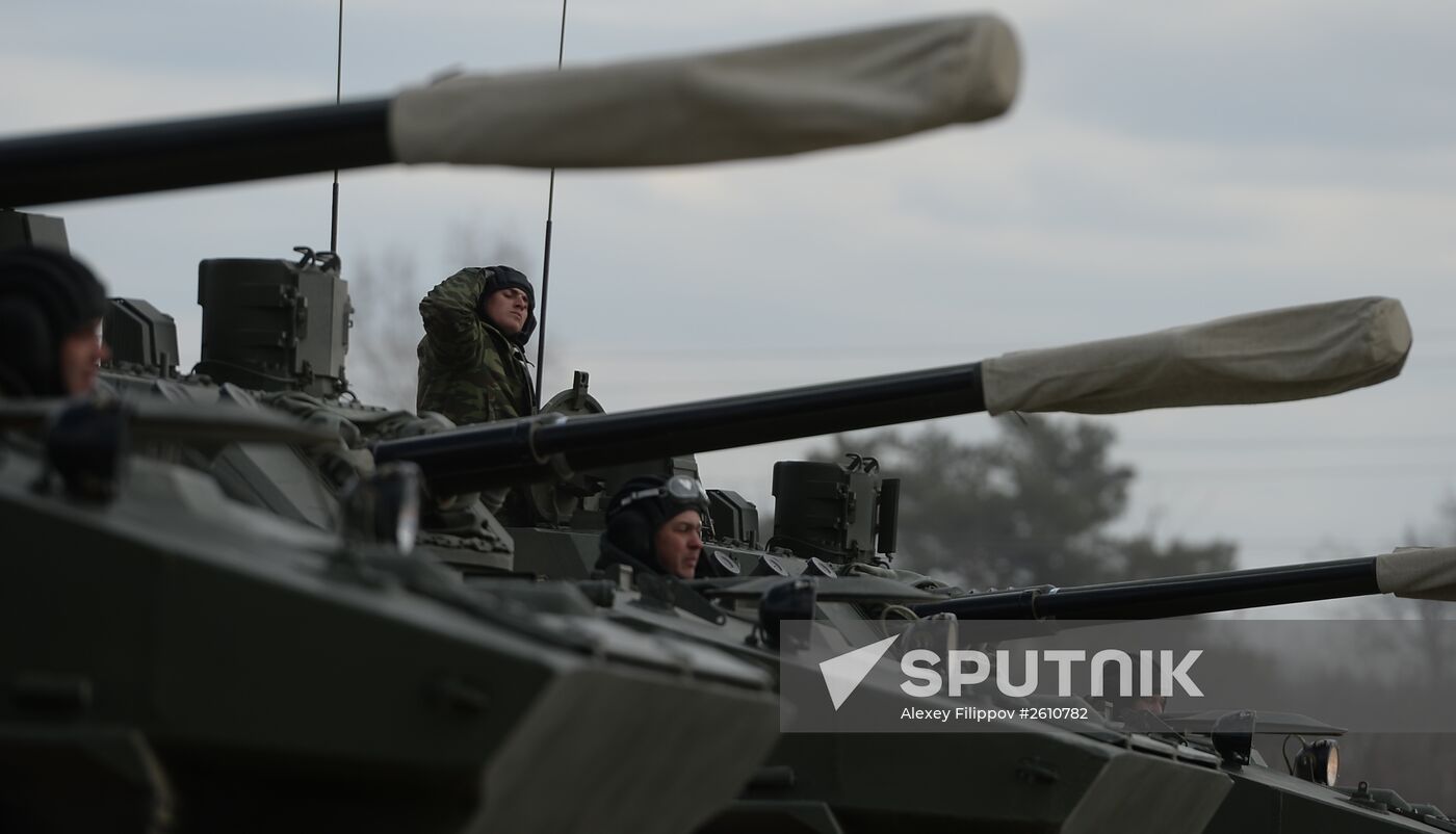 Joint training of soldier formations and mechanized units for Victory Parade