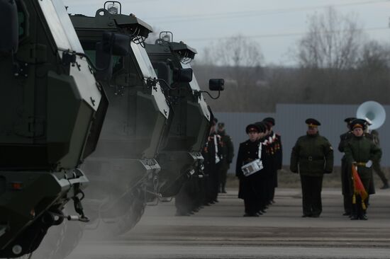 Joint training of soldier formations and mechanized units for Victory Parade