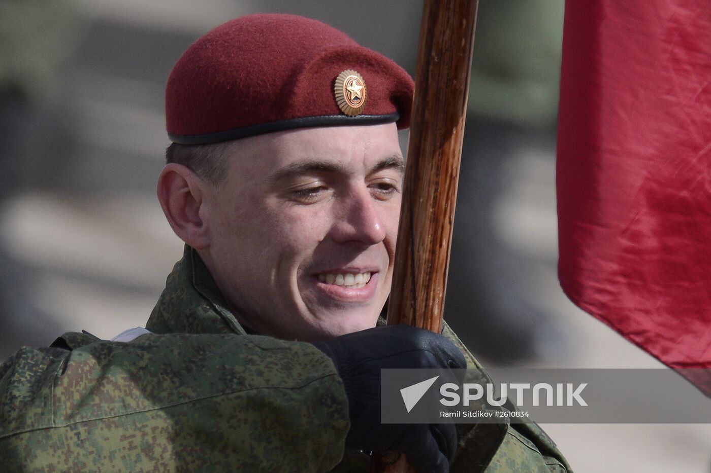 Joint training of foot and mechanized units for Victory Parade
