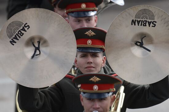 Joint training of soldier formations and mechanized units for Victory Parade