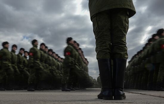 Joint training of soldier formations and mechanized units for Victory Parade