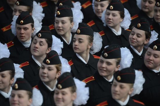 Joint training of foot and mechanized units for Victory Parade