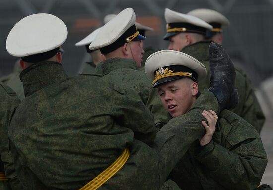 Joint training of soldier formations and mechanized units for Victory Parade