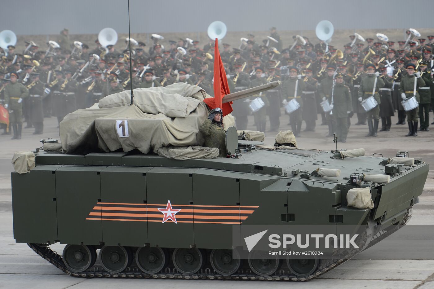 Joint training of soldier formations and mechanized units for Victory Parade