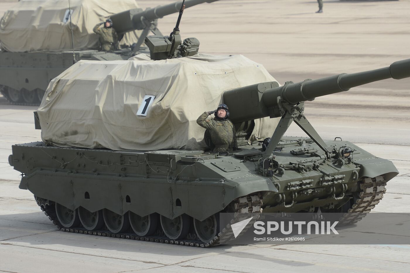 Joint training of soldier formations and mechanized units for Victory Parade