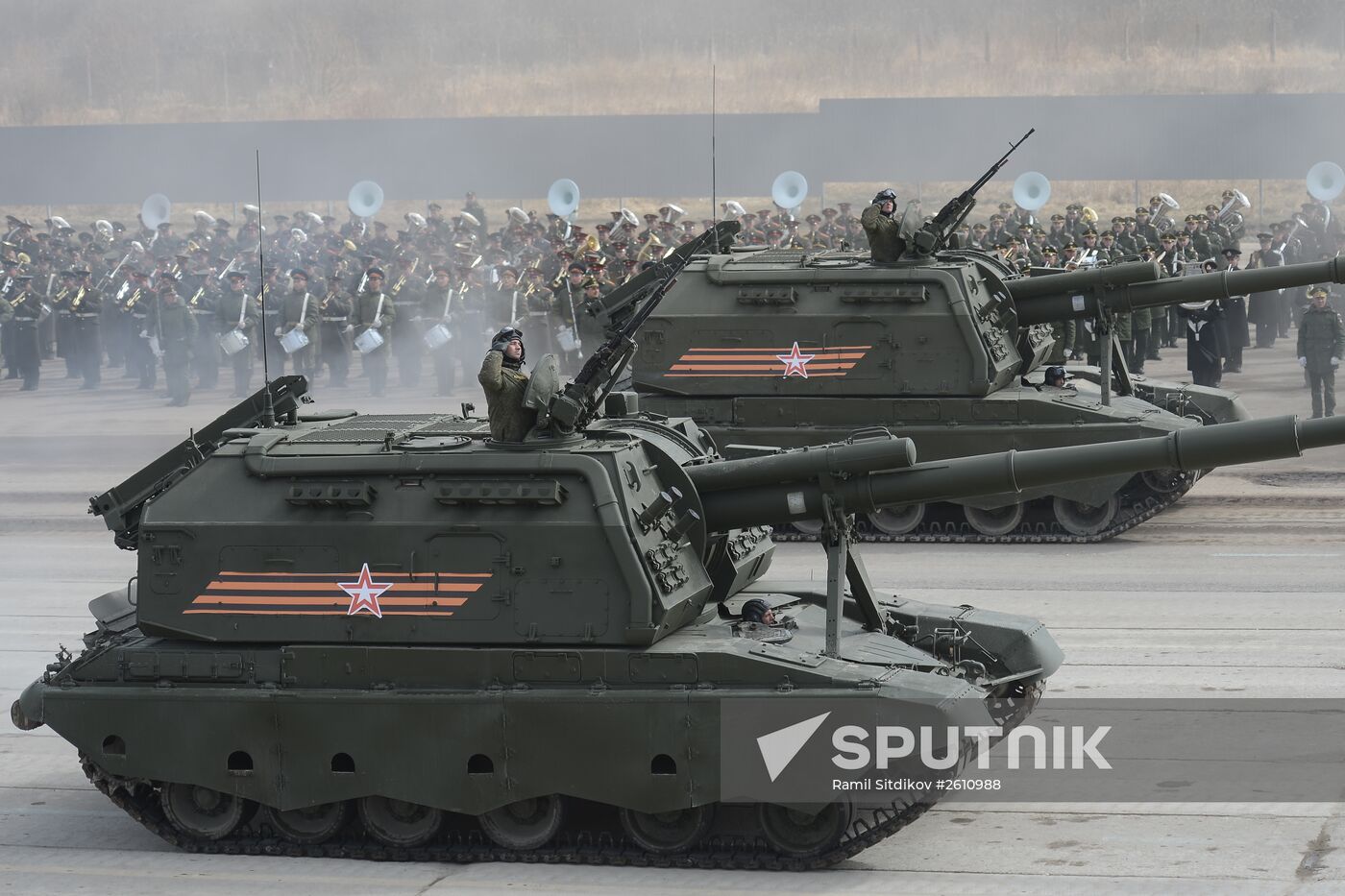 Joint training of soldier formations and mechanized units for Victory Parade