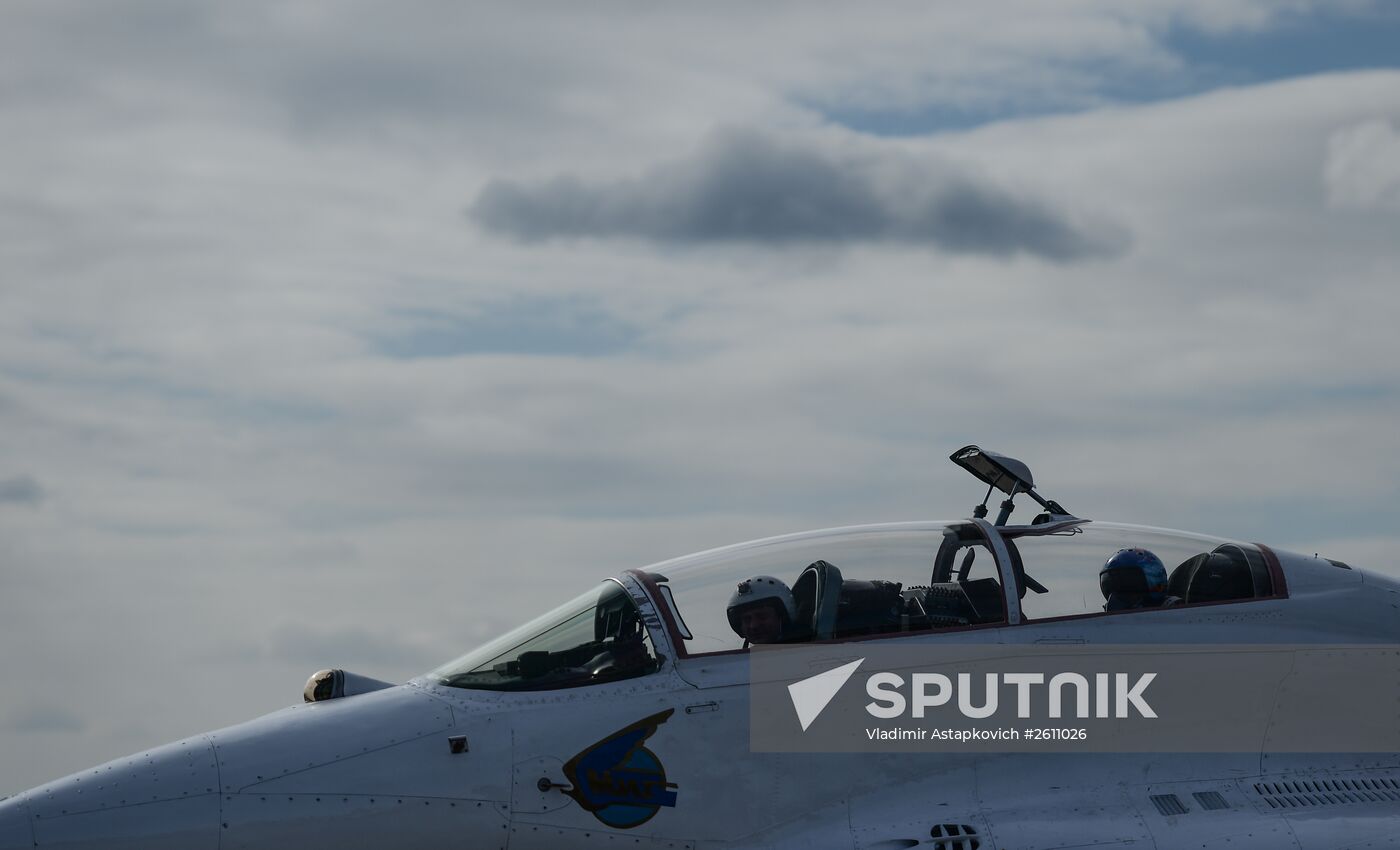 Preparations for air show as part of Victory Day Parade