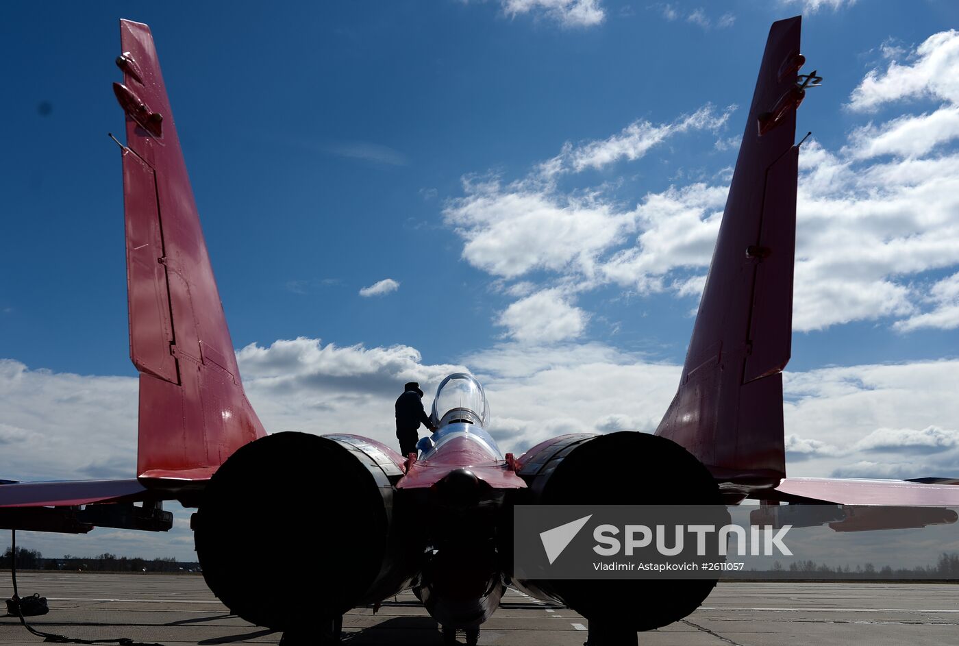 Preparations for air show as part of Victory Day Parade