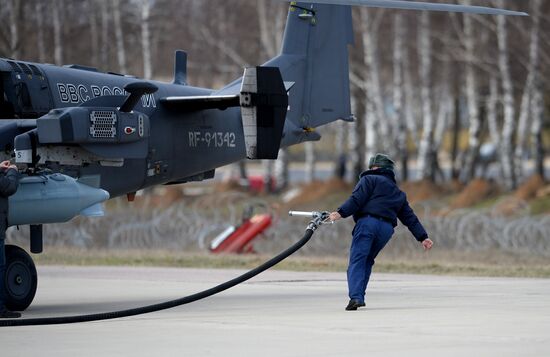 Preparations for air show as part of Victory Day Parade