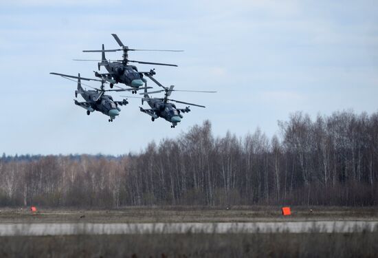 Preparations for air show as part of Victory Day Parade