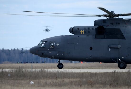 Preparations for air show as part of Victory Day Parade