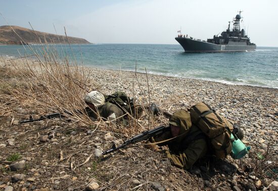 Pacific Fleet Naval Infantry battalion tactical exercises in Primorsky Territory