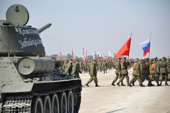 Victory Day parade rehearsal in Chita
