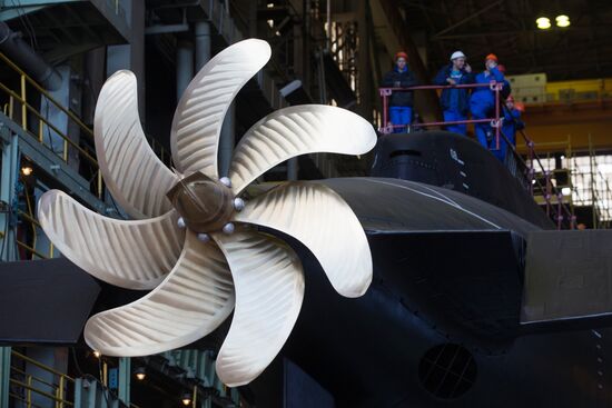 Launching the submarine Krasnodar in St. Petersburg