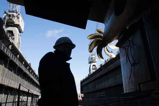 Launching the submarine Krasnodar in St. Petersburg