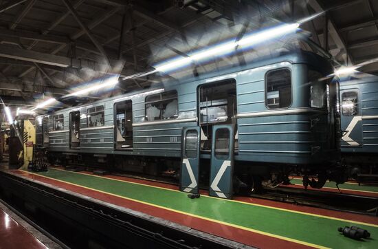Moscow underground railway carriages' washing and disinfection system