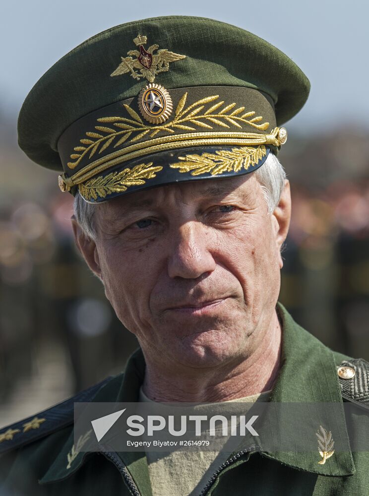 Victory Parade rehearsal by Moscow Garrison's Military Orchestra