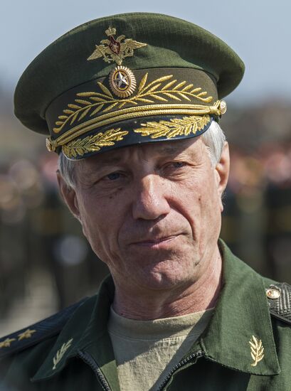 Victory Parade rehearsal by Moscow Garrison's Military Orchestra