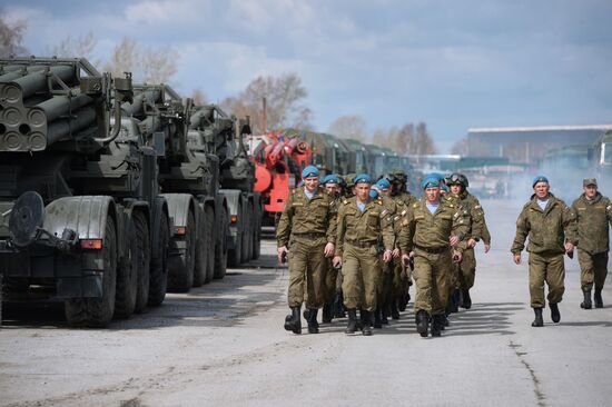 V-Day parade rehearsal in Novosibirsk