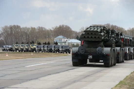 V-Day parade rehearsal in Novosibirsk