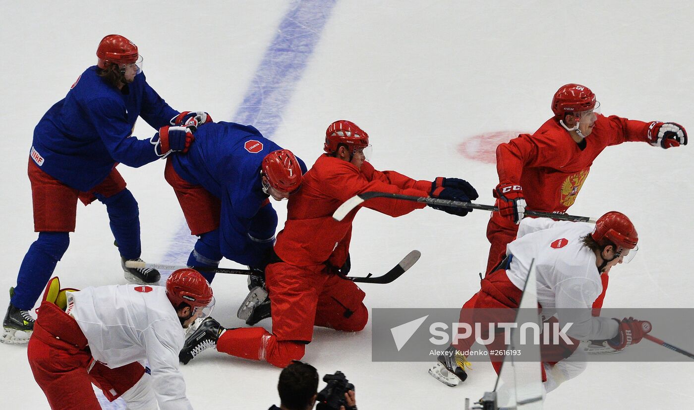 Russian national ice hockey team's training session