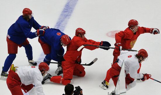 Russian national ice hockey team's training session