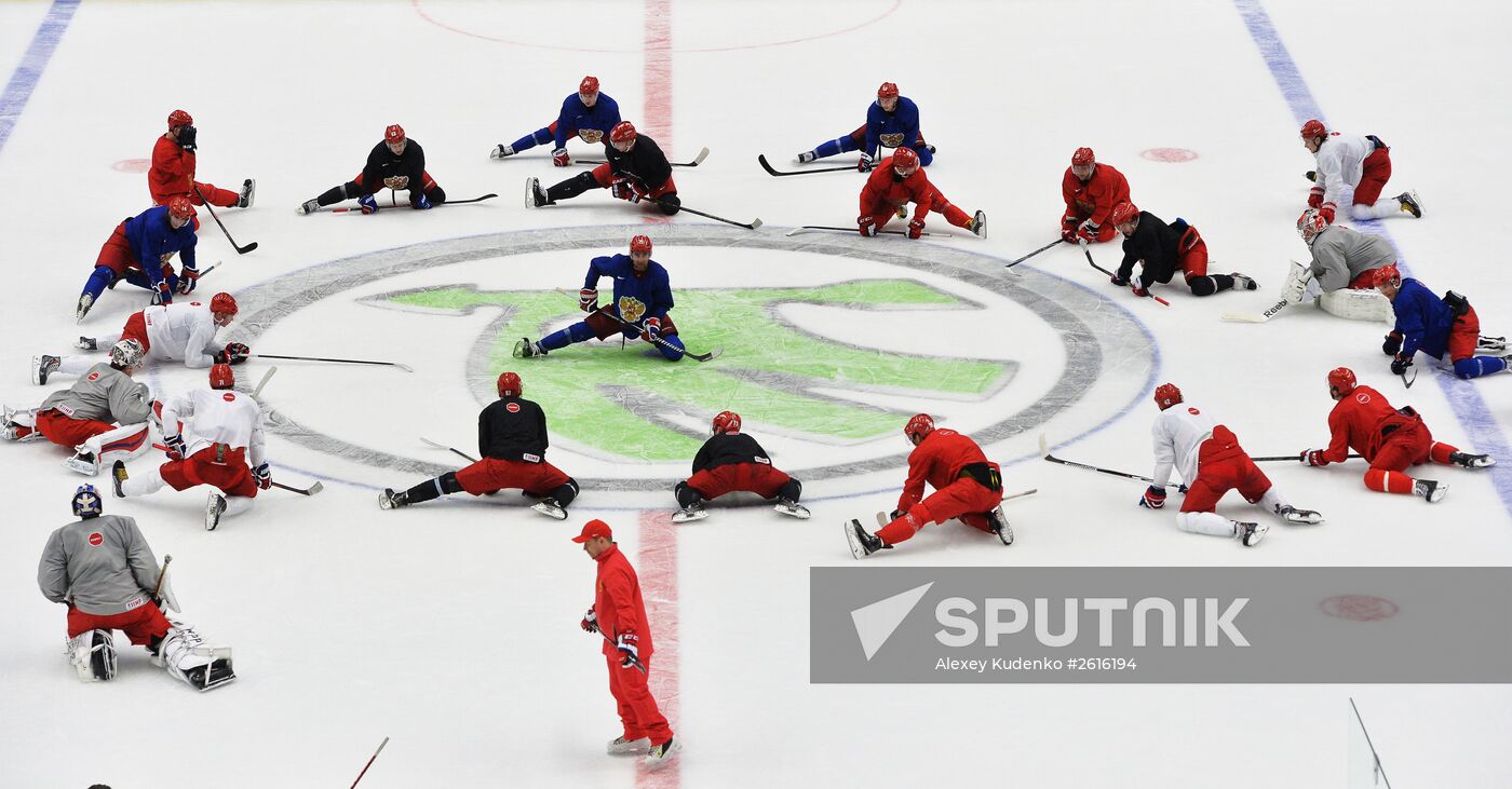 Russian national ice hockey team's training session